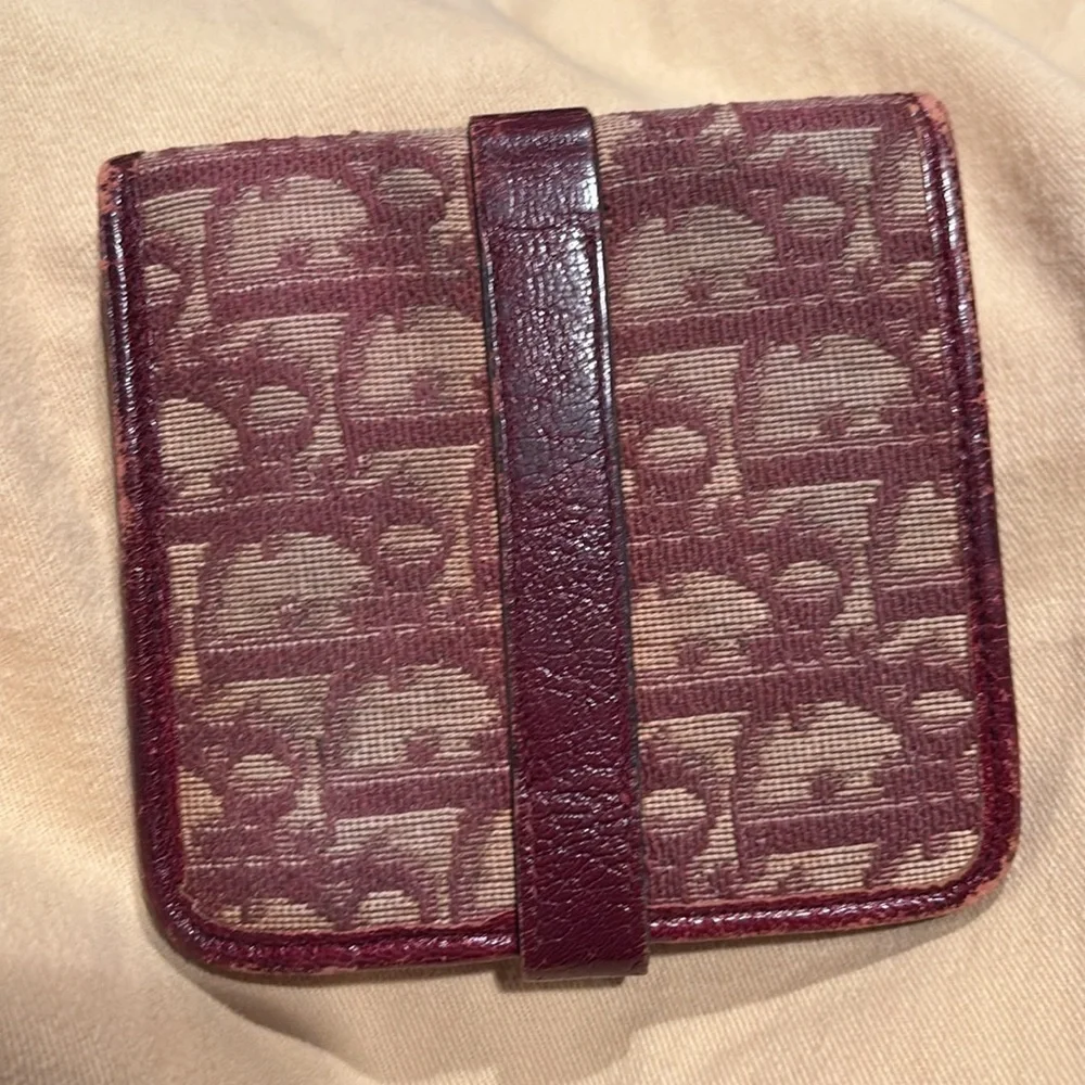 Rare! Christian Dior Red Vintage Trotter Wallet Elegant Compact Design - Picture 2 of 16